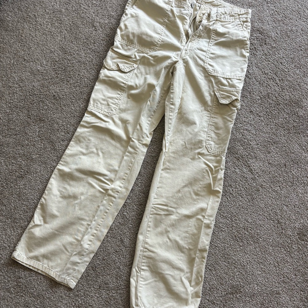 Zara tan beige high waisted cargos 6